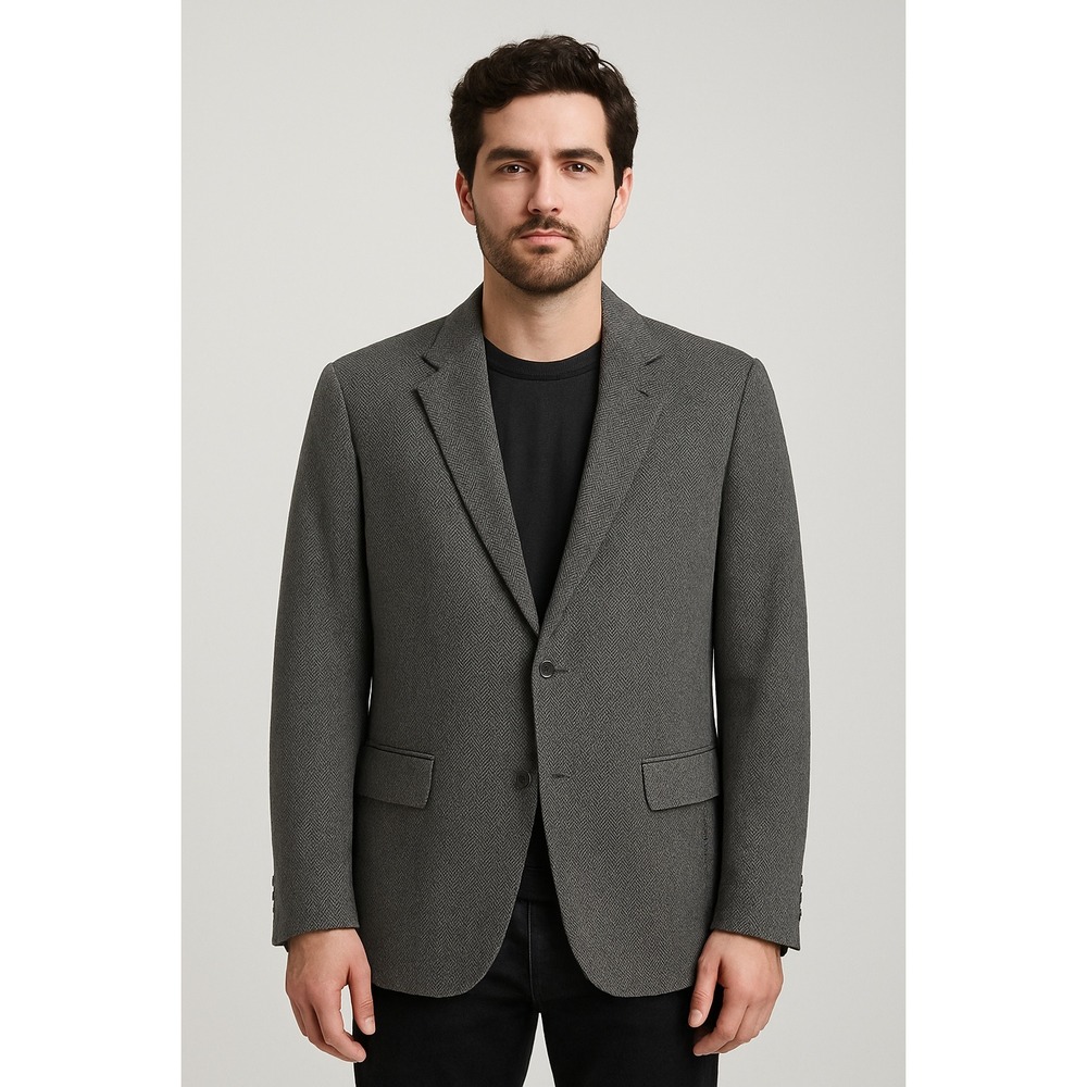 Michael Kors Blazer Men's Size‎ 42R Gray Herringbone Jacket EUC